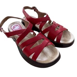 Dansko Red Strappy Leather Sandals size 39